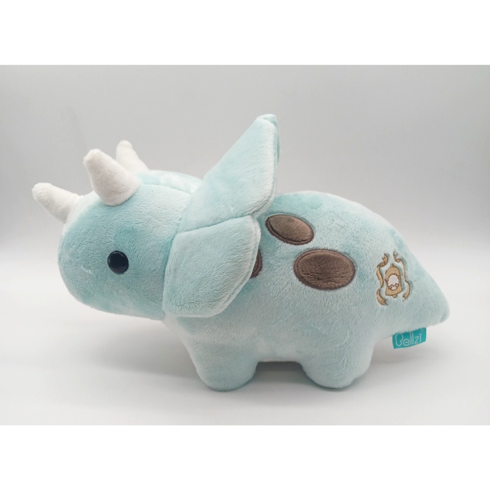 12" Bellzi Seri Triceratops Plush Light Blue Dinosaur Soft Stuffed Animal